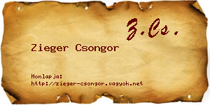 Zieger Csongor névjegykártya
